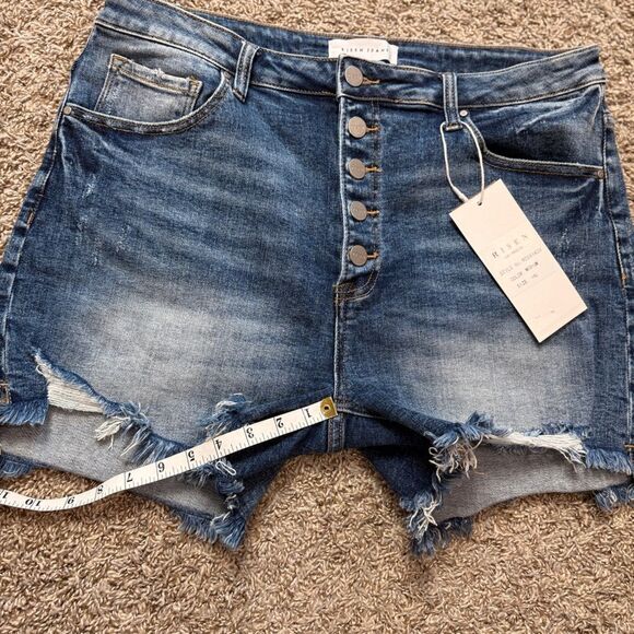 Risen Denim Button Fly Shorts - Picture 5 of 7